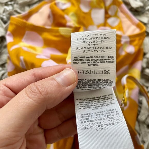 NWT Madewell Second Wave Tie-Front One-Piece Swimsuit in Watercolor Floral - Picture 8 of 10